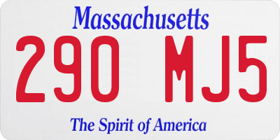 MA license plate 290MJ5