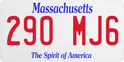 MA license plate 290MJ6