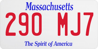 MA license plate 290MJ7