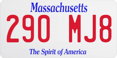 MA license plate 290MJ8