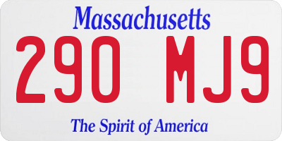 MA license plate 290MJ9