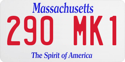 MA license plate 290MK1