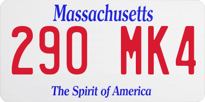 MA license plate 290MK4