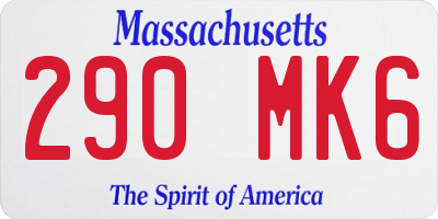 MA license plate 290MK6