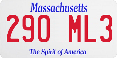 MA license plate 290ML3