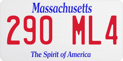 MA license plate 290ML4
