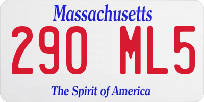 MA license plate 290ML5