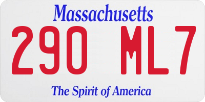 MA license plate 290ML7