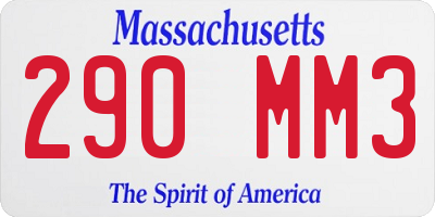 MA license plate 290MM3