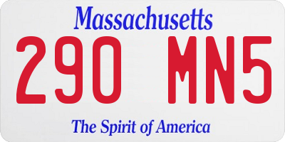 MA license plate 290MN5
