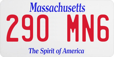 MA license plate 290MN6