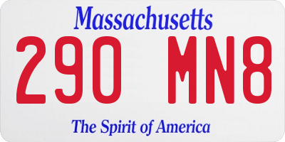 MA license plate 290MN8