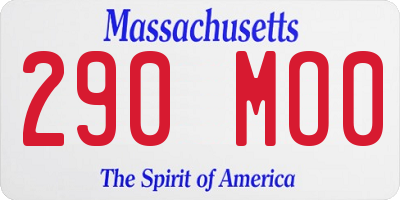 MA license plate 290MO0