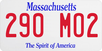 MA license plate 290MO2