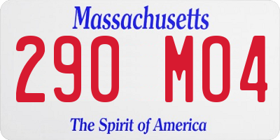 MA license plate 290MO4