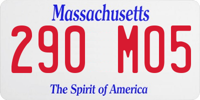 MA license plate 290MO5