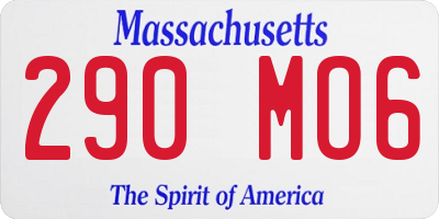 MA license plate 290MO6