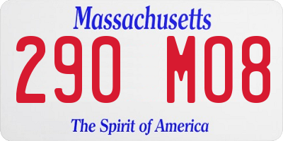 MA license plate 290MO8