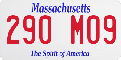 MA license plate 290MO9