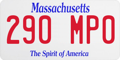 MA license plate 290MP0