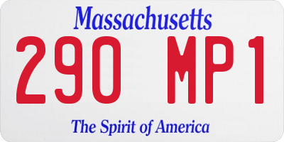 MA license plate 290MP1