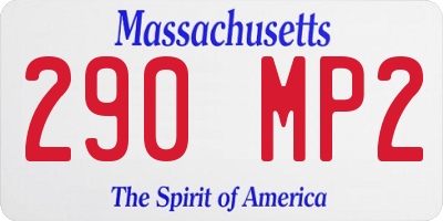 MA license plate 290MP2
