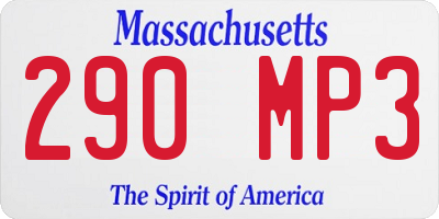 MA license plate 290MP3