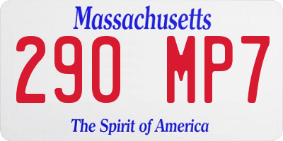MA license plate 290MP7