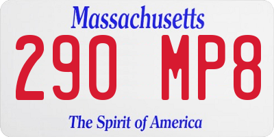 MA license plate 290MP8
