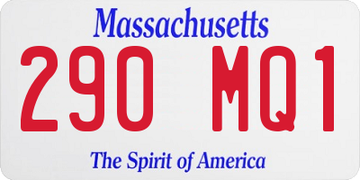 MA license plate 290MQ1