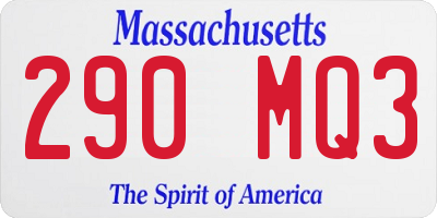 MA license plate 290MQ3