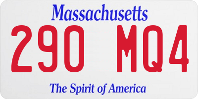 MA license plate 290MQ4
