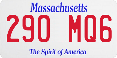 MA license plate 290MQ6