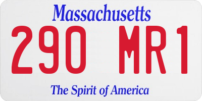 MA license plate 290MR1