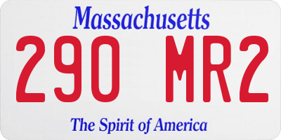 MA license plate 290MR2
