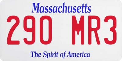 MA license plate 290MR3