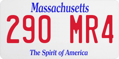 MA license plate 290MR4