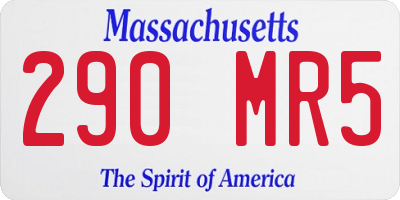 MA license plate 290MR5