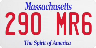 MA license plate 290MR6