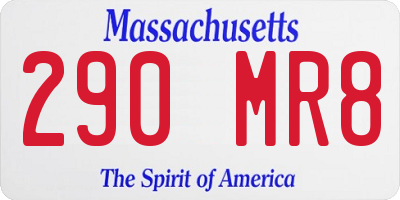 MA license plate 290MR8