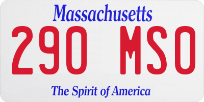 MA license plate 290MS0