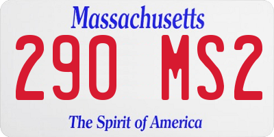 MA license plate 290MS2