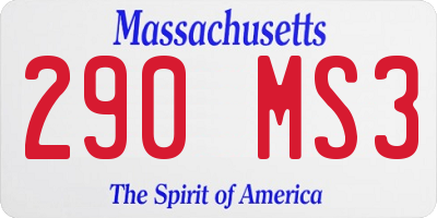 MA license plate 290MS3