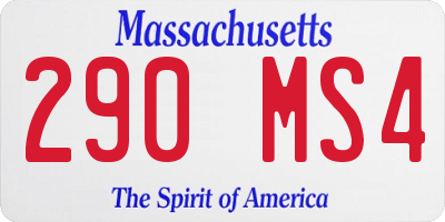 MA license plate 290MS4