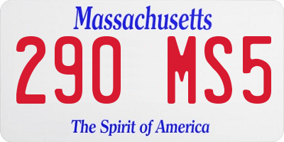 MA license plate 290MS5