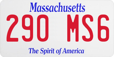 MA license plate 290MS6
