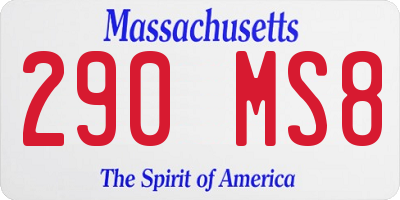 MA license plate 290MS8