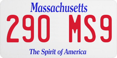 MA license plate 290MS9