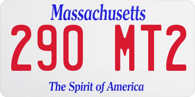 MA license plate 290MT2