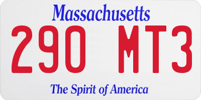 MA license plate 290MT3